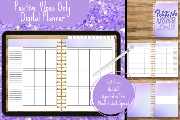 Download Positive Vibes Only Undated Planner - Undated planner Collection