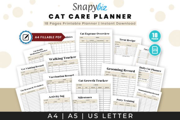 Download Cat Care Planner |  Pet Care Planner - Premium Resources