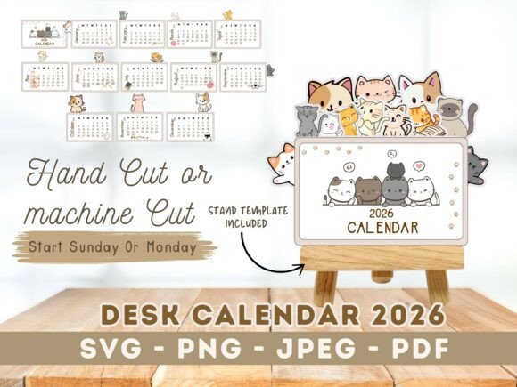 Download Cat Desk Calendar 2026 - Calendar 2026 Collection