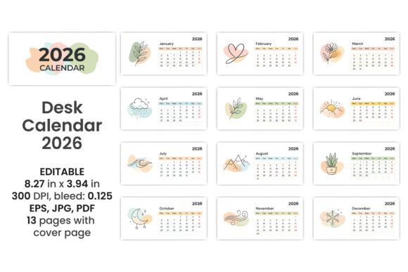 Download Minimal Desk Calendar 2026 Design - Calendar 2026 Collection