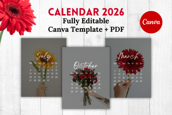 Download Printable Calendar 2026 Canva Template - Calendar 2026 Collection