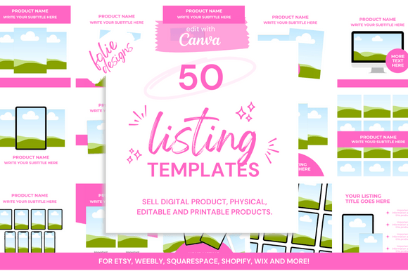 Download 50 Etsy Digital Shop Templates +Link - Etsy digital shop Collection