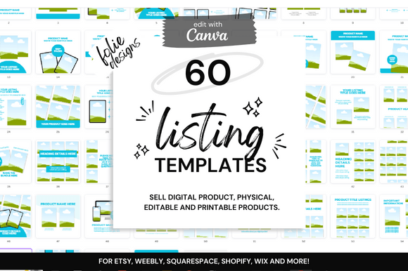 Download 60 Etsy Digital Shop Templates +Link - Etsy digital shop Collection