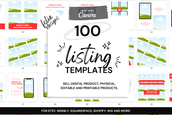 Download 100 Etsy Digital Shop Templates +Link - Etsy digital shop Collection